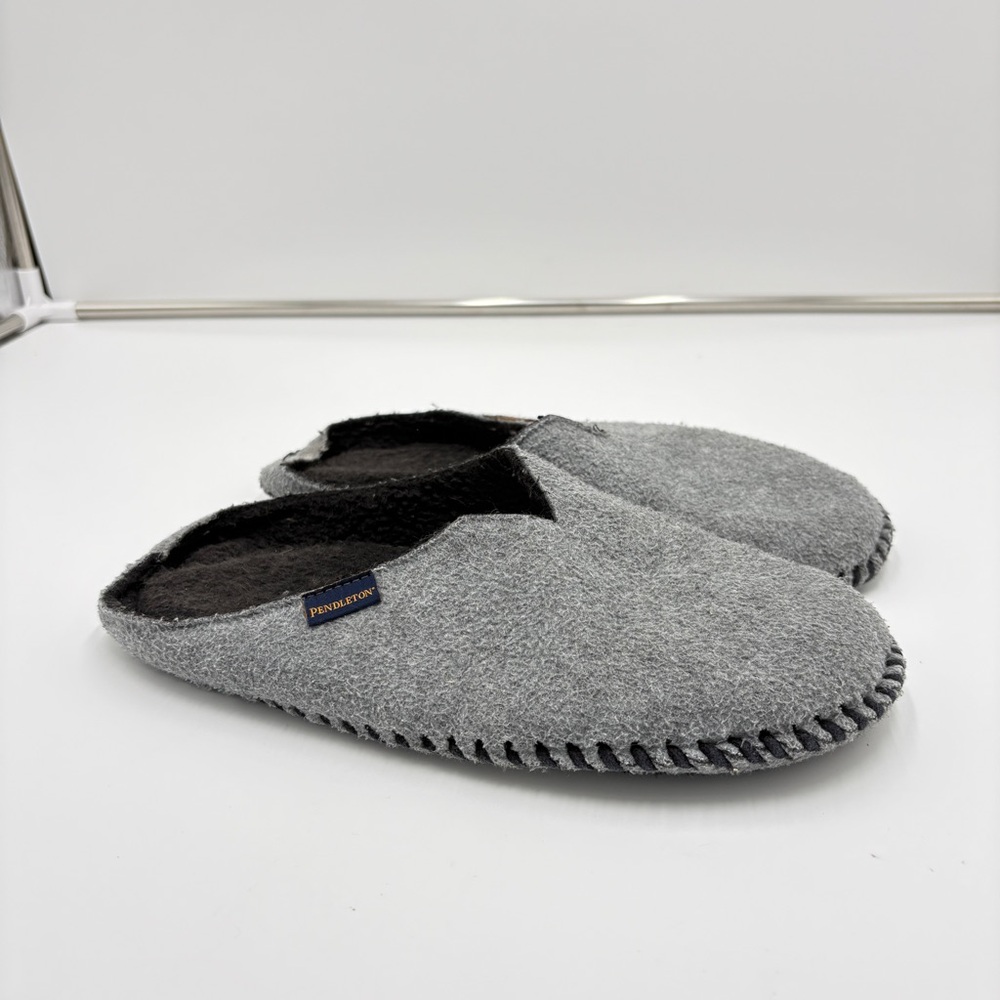 Pendleton Women's Weaver Washable Fleece Slide Slipper Grey Size Small Winter